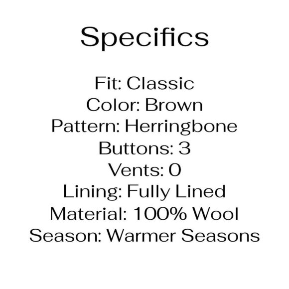 Joseph Abboud 41R Brown HB 3-Button Sport Coat Blazer Jacket B292 - Picture 4 of 11